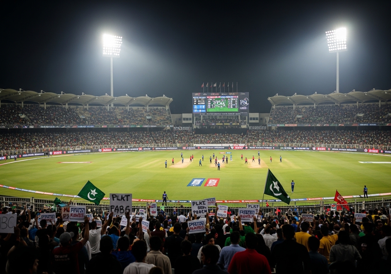 PSL stadium night match crowd