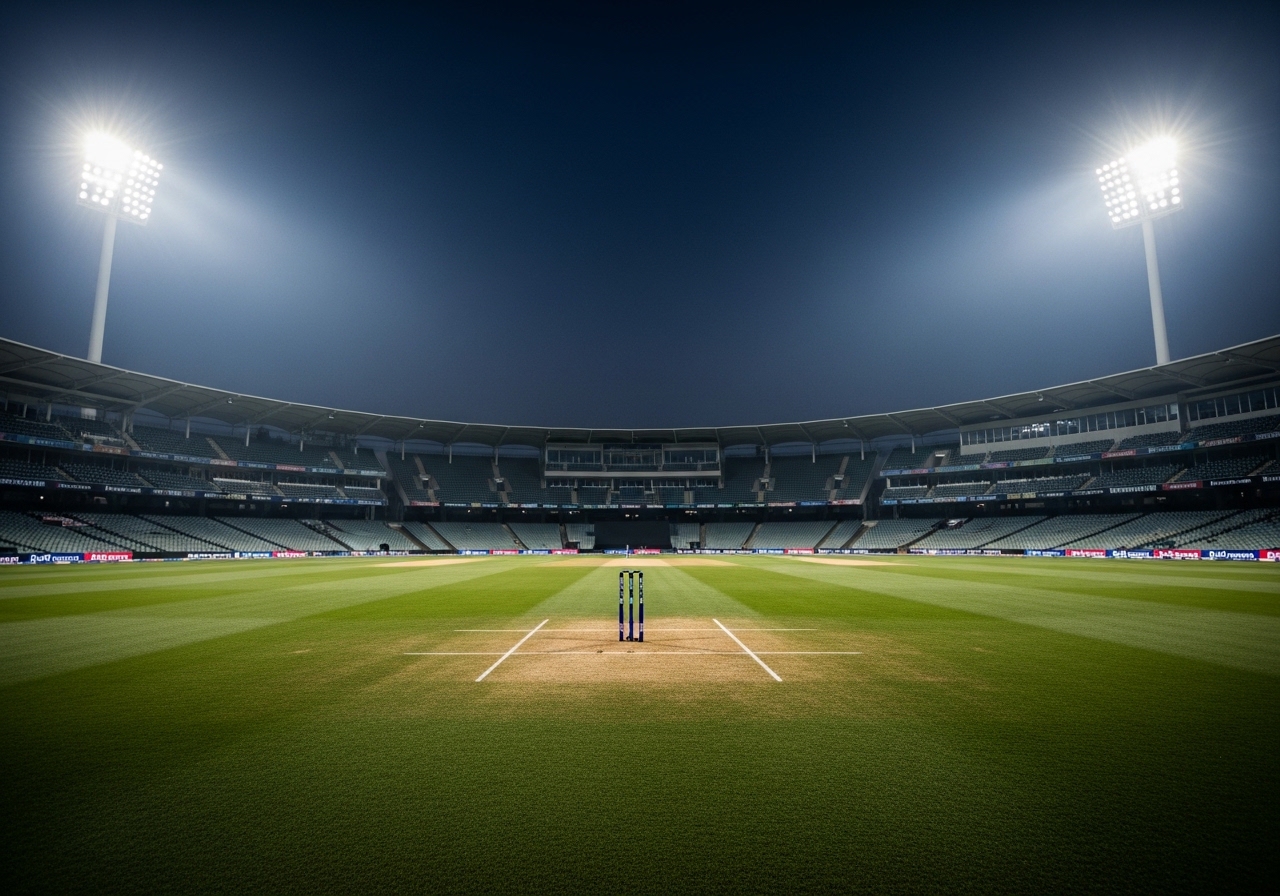 Cricket stadium before the T20 semi-final match