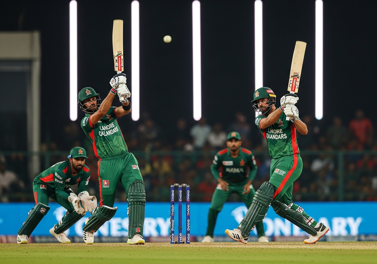 Lahore Qalandars powerplay batting action