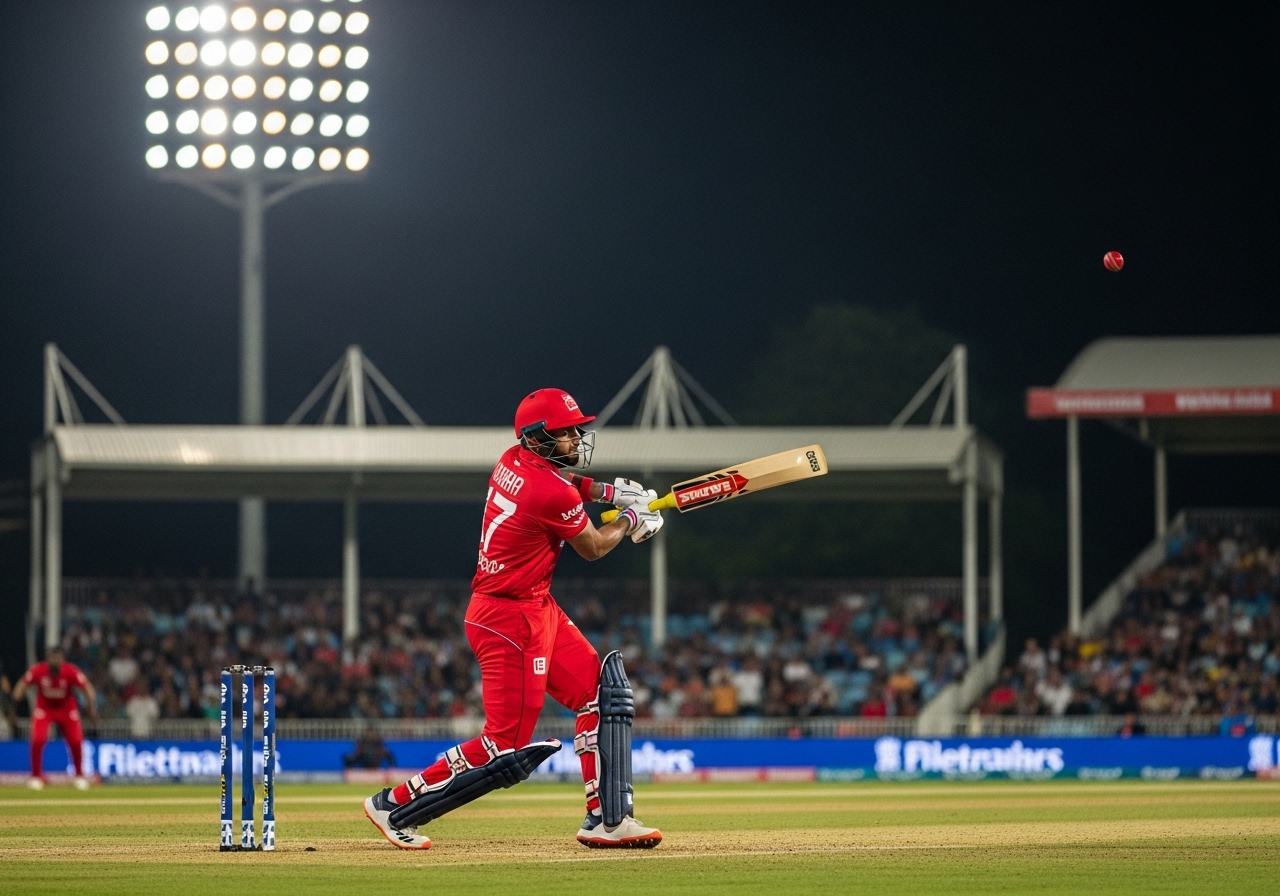 Karachi Kings batsman hitting six