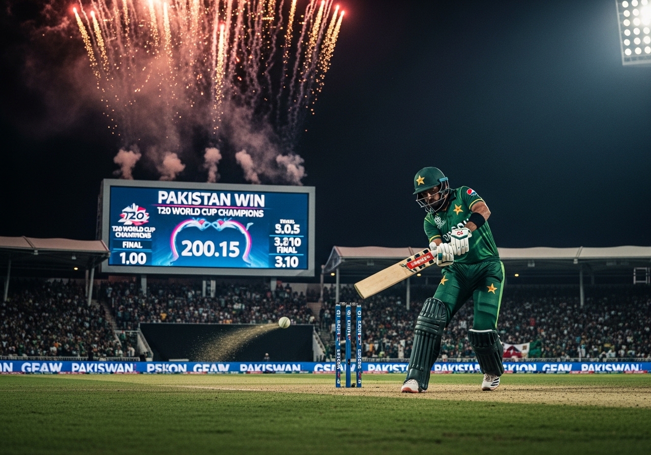 Pakistan vs England dramatic moment during an ICC T20 World Cup cricket match.