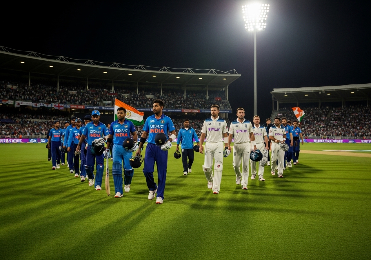 Teams entering the stadium for T20 World Cup semi-final