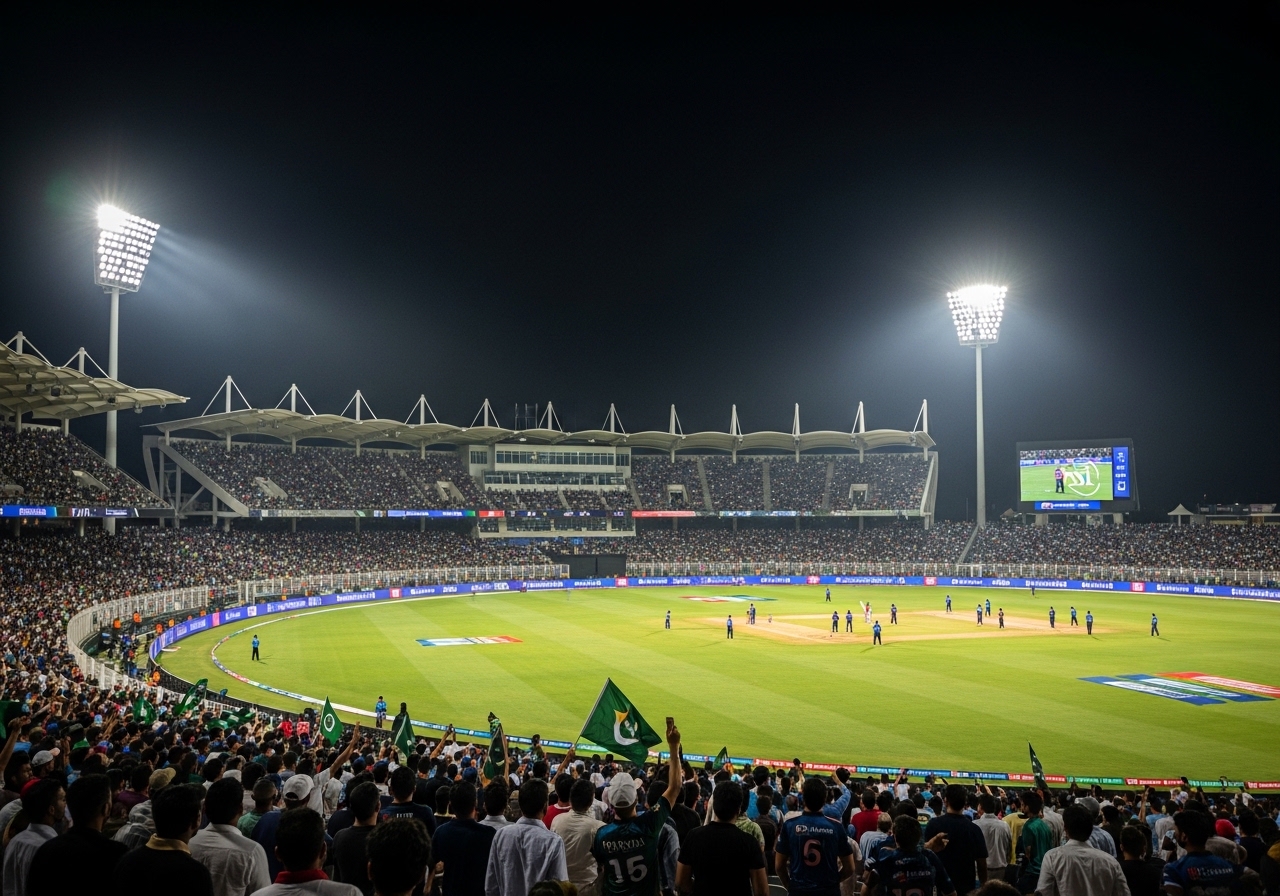 PSL stadium night crowd