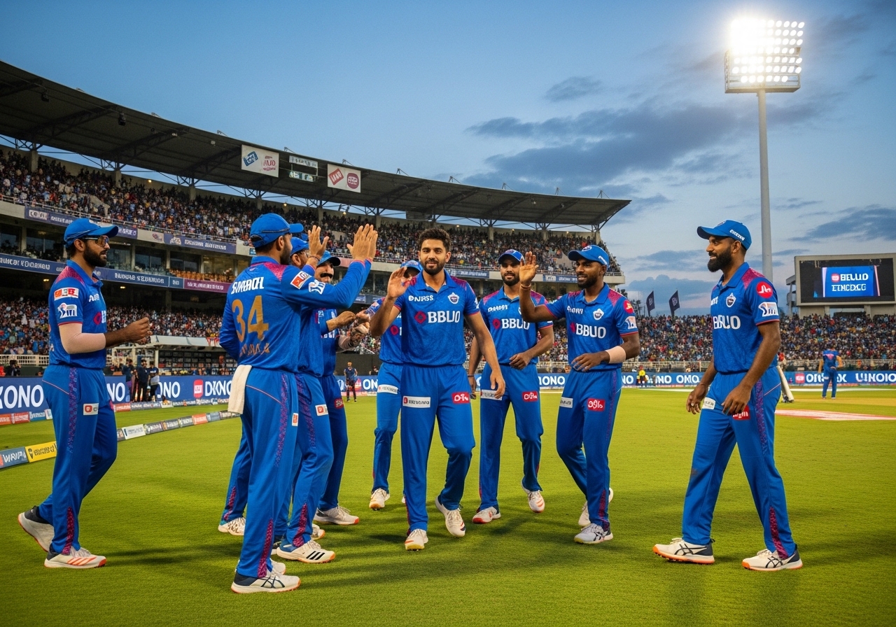 team celebrating wicket IPL