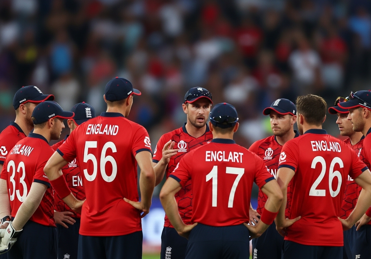 England team strategy huddle before semi-final match