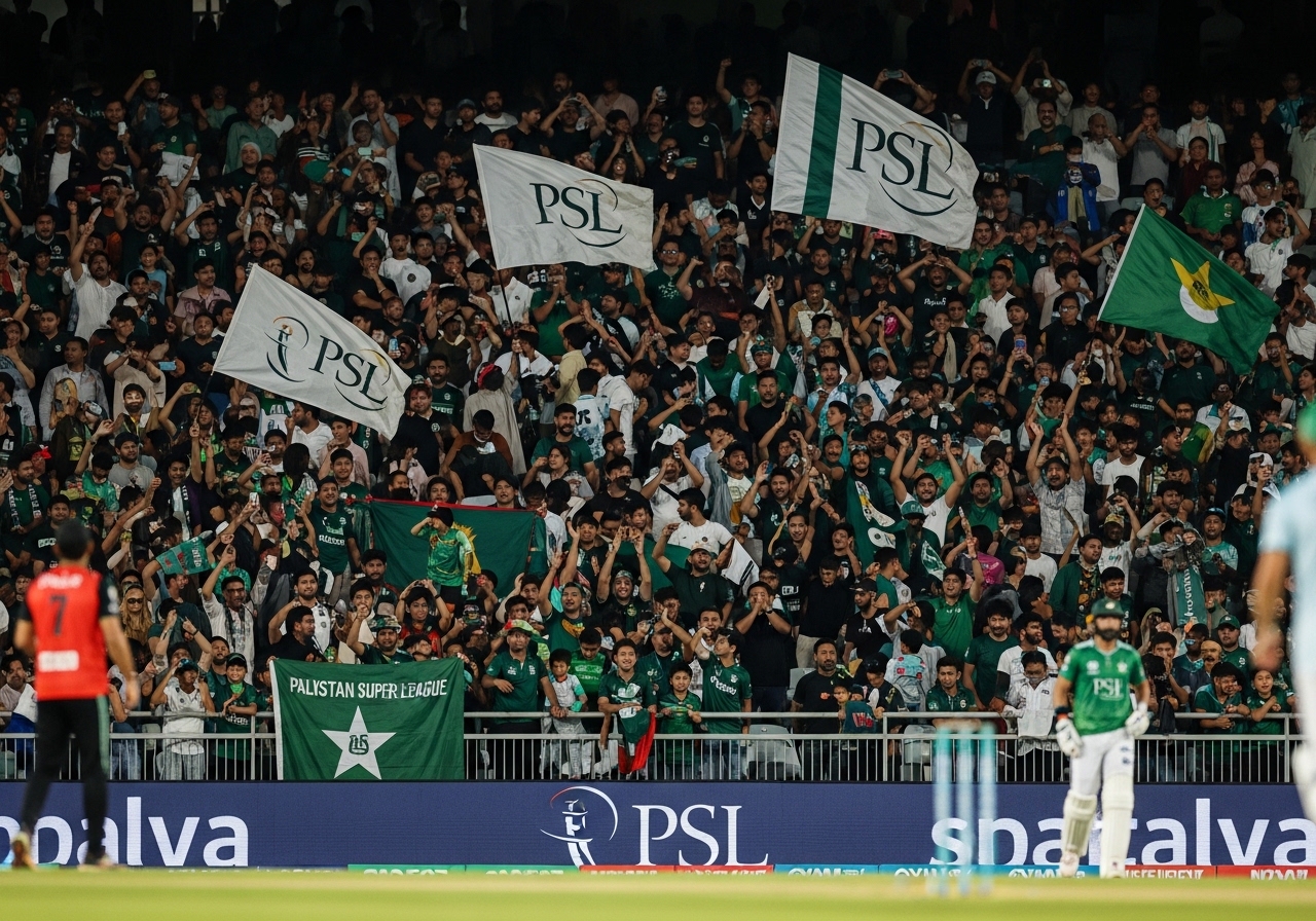 PSL fans cheering Lahore vs Karachi