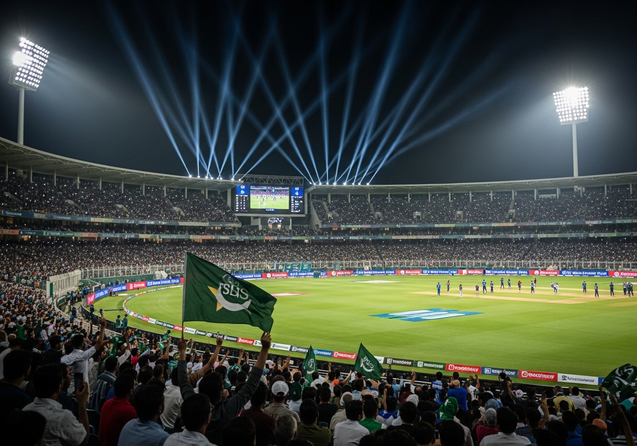 PSL stadium night crowd