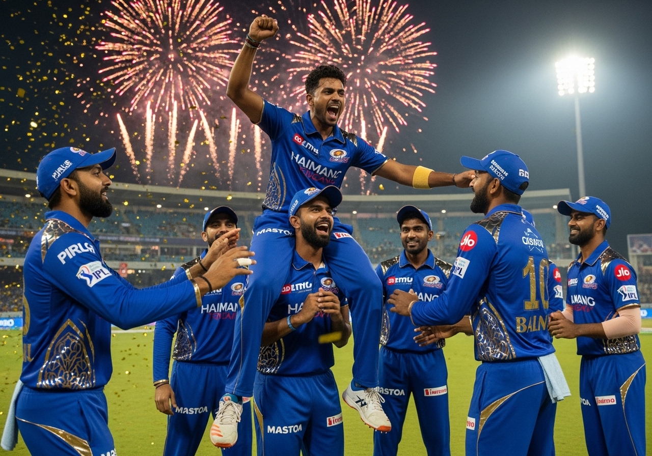 Mumbai Indians winning IPL match