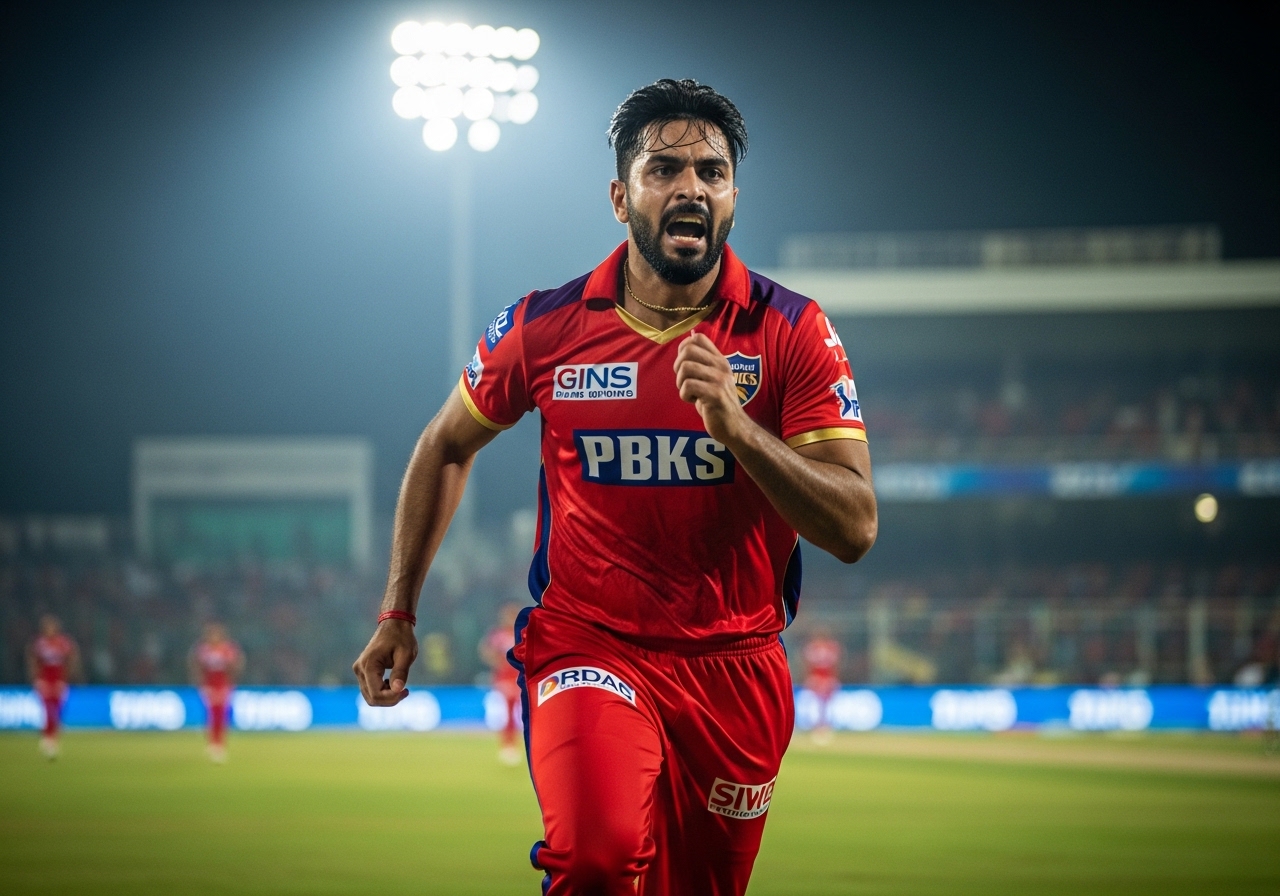 PBKS fast bowler in action