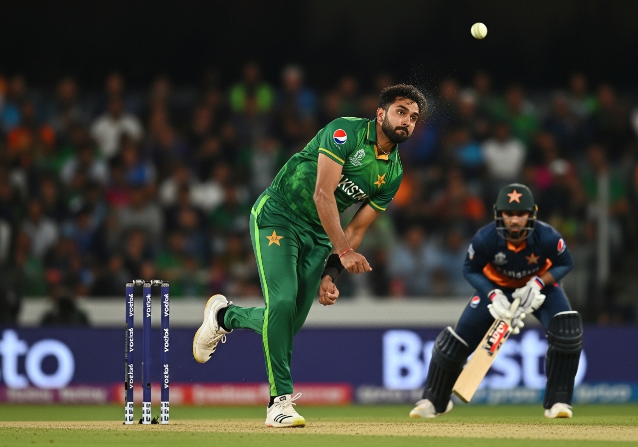 Pakistan bowler bowling under pressure in T20 match