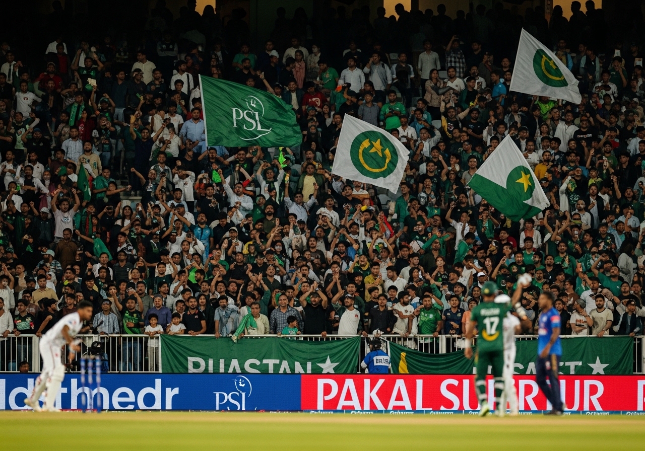 PSL fans cheering Lahore vs Karachi
