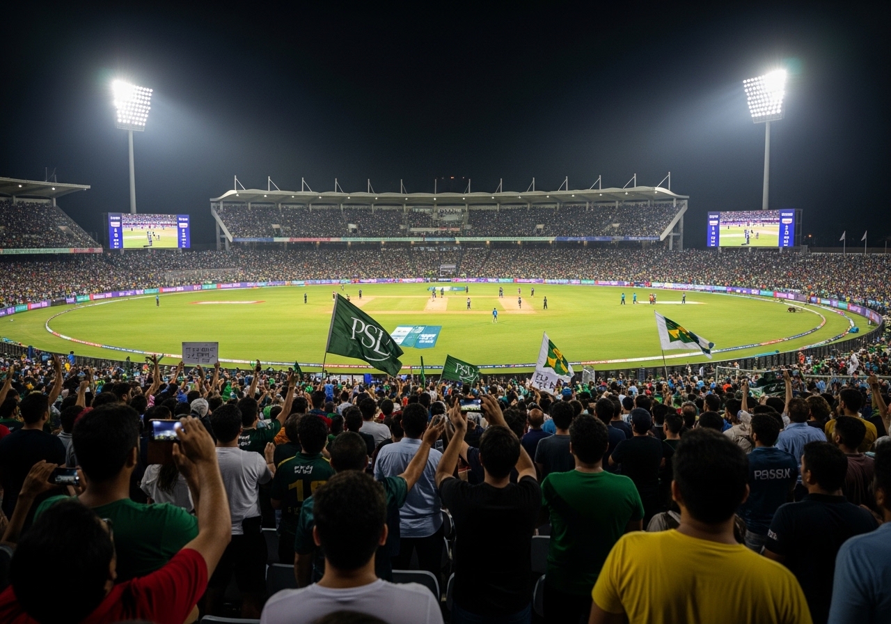 PSL stadium crowd night match