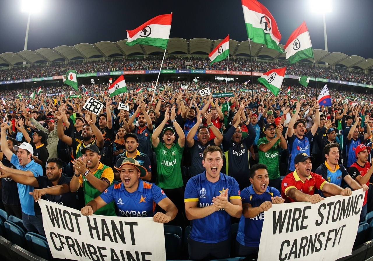 IPL fans cheering in stadium