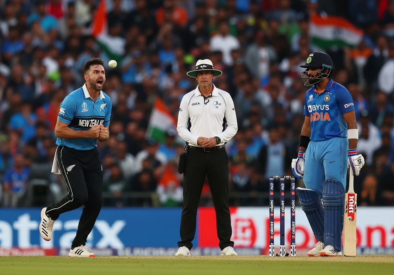India vs New Zealand appeal moment in World Cup final