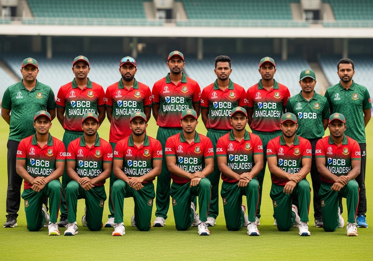 angladesh national cricket team squad photo before ODI series against Pakistan