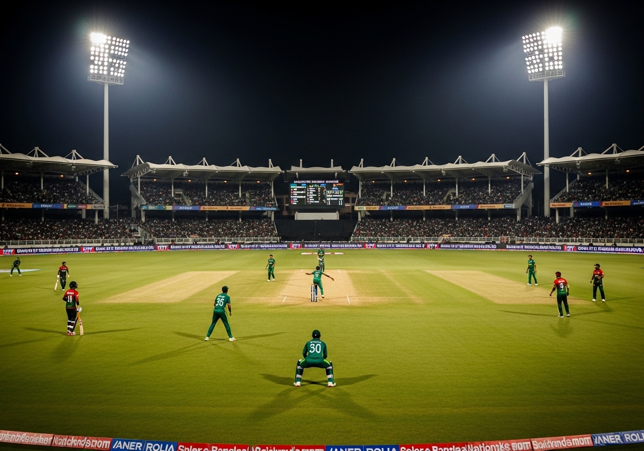 Pakistan vs Bangladesh ODI match atmosphere at Sher-e-Bangla Stadium Dhaka