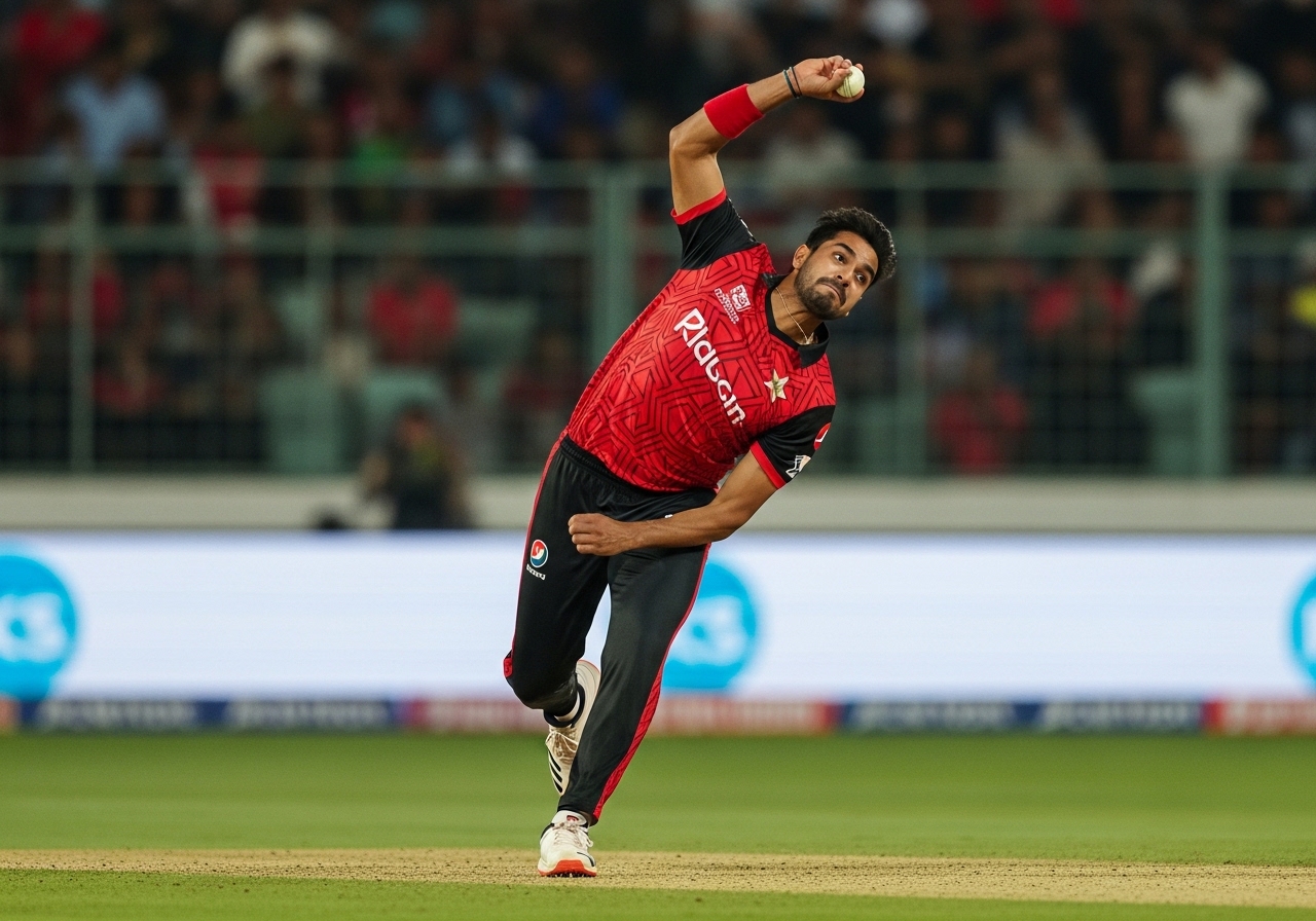 Karachi Kings fast bowler in action