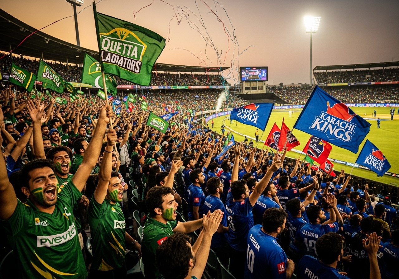 PSL fans cheering in stadium