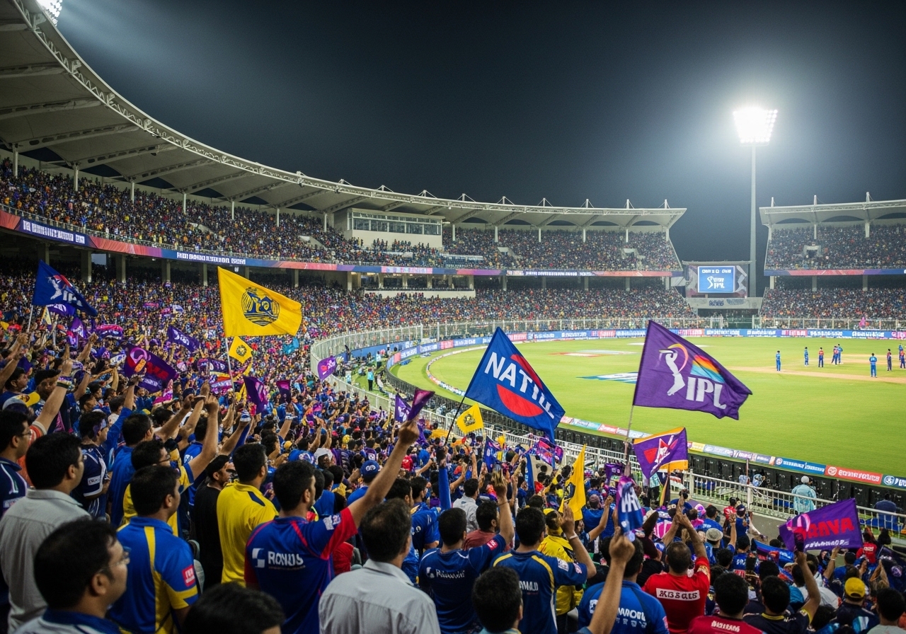 Crowded stadium during IPL match