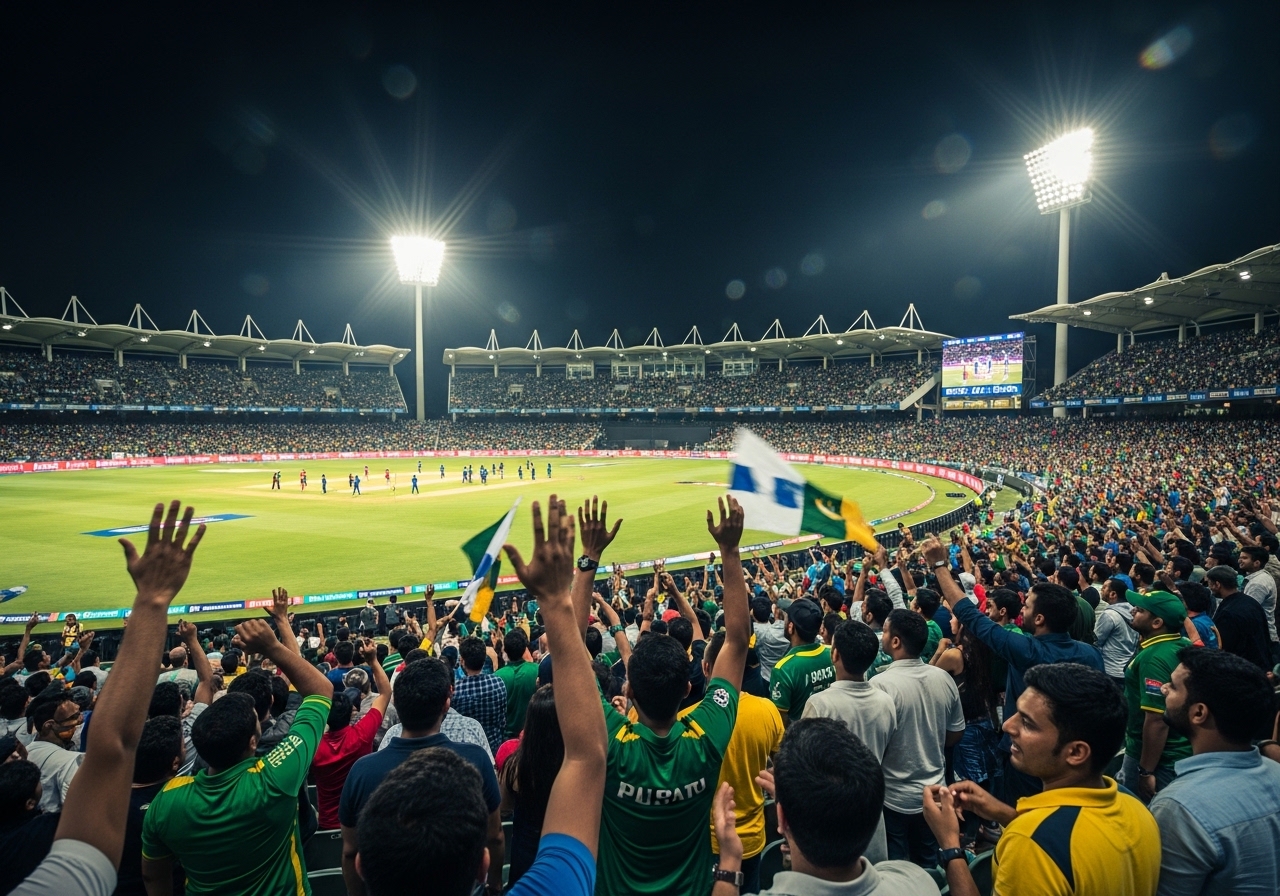 PSL stadium crowd night match