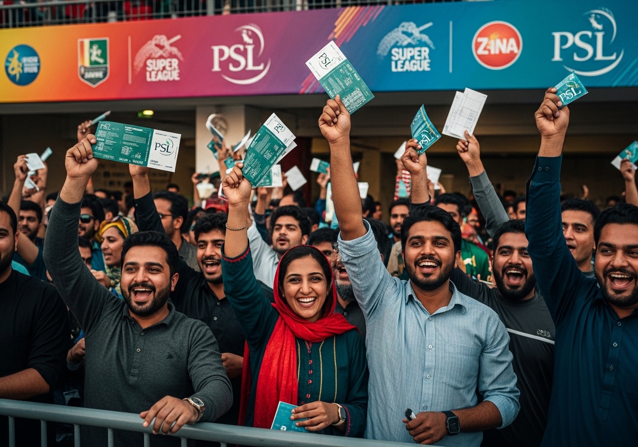 PSL ticket sale announcement with excited fans