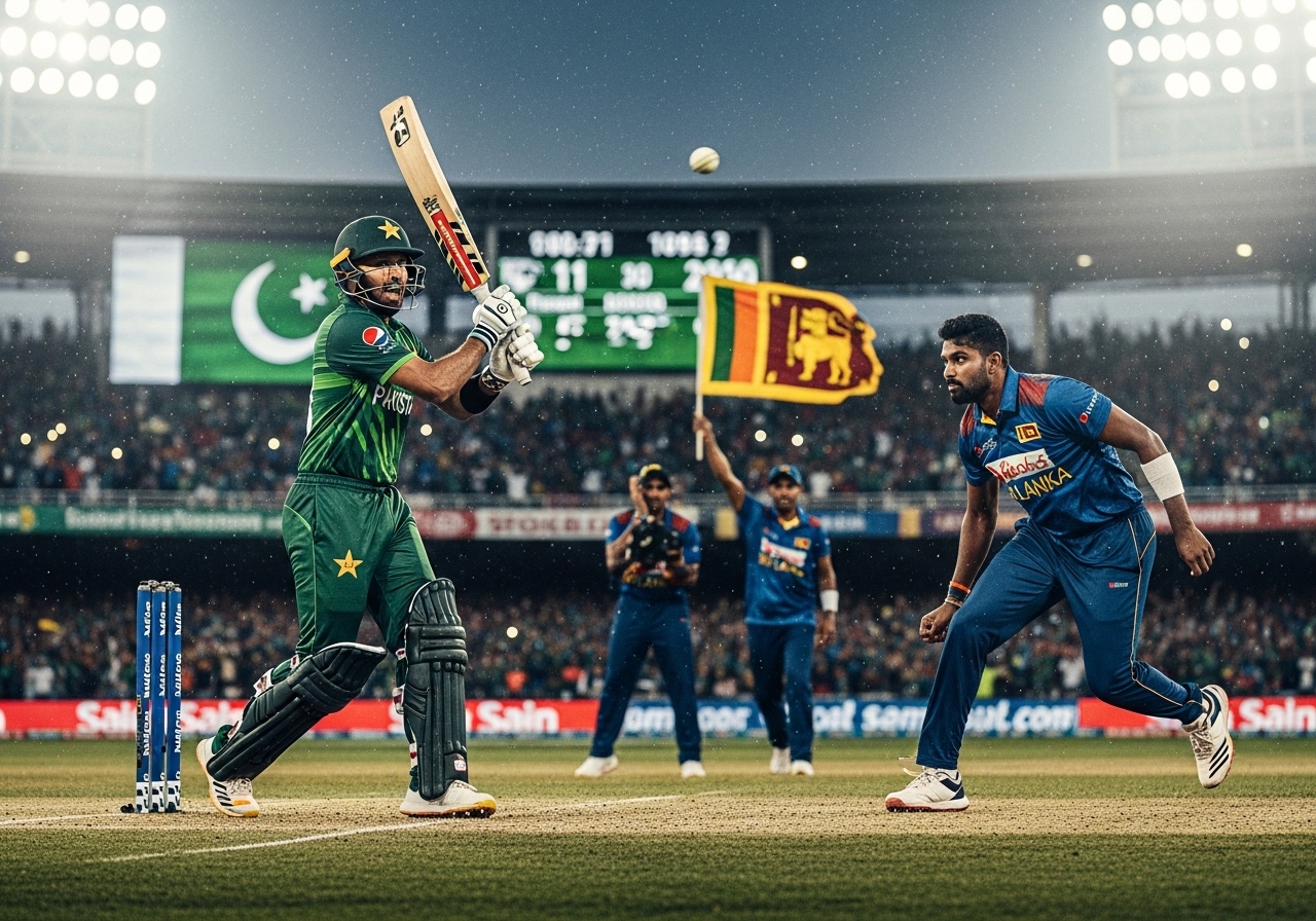 Pakistan vs Sri Lanka rivalry moment during international cricket match
